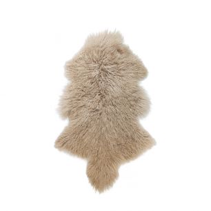 peau mouton cheveaux bouclés beige 100cm