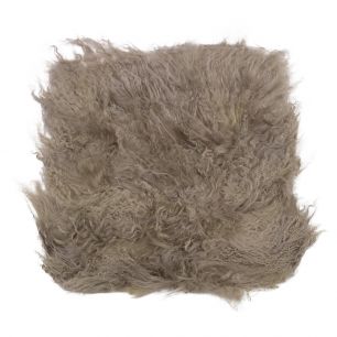Coussin d'assise mouton cheveux bouclés beige 40x40cm