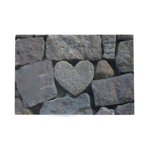 Deurmat Hart in steen 75x50cm