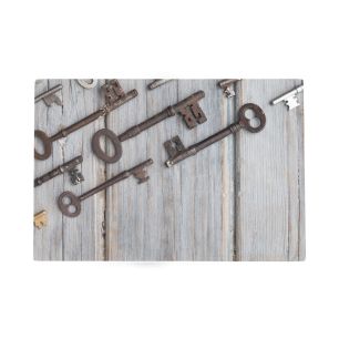 Deurmat Oude sleutels hout 75x50cm