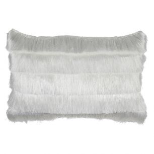 groot kussen franjes wit 40x60cm