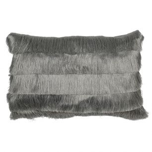 groot kussen franjes zilver 40x60cm