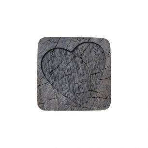 coaster coeurs d'arbre gris 10x10cm (6)*