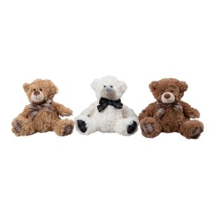 Cuddly Toy bear check bow ass 3 