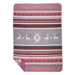 plaid herten rood grijs 130x180cm