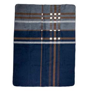 Plaid Grote ruit blauw bruin xl 150x200cm