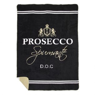 plaid wijn prosecco zwart 150x200cm