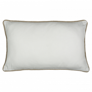 coussin blanc avec jute garniture 30x50cm*