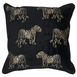 *kissen samt schwarz tiger 45x45cm*