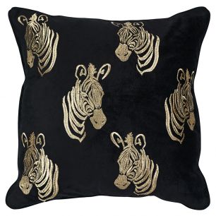 *kissen samt schwarz zebra 45x45cm*
