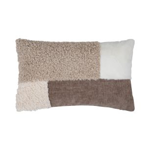Cushion Patchwork teddy beige 30x50cm