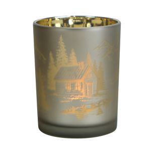 hurricane glass chalet medium 12cm