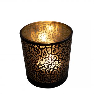 wind light glass jaguar pattern matt black medium 12cm