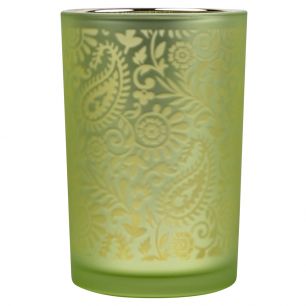 wind light glass paisley lime large 18cm*