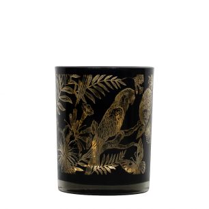 wind light glass parrot black medium 10cm*