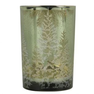 wind light glass pine tree green large 18cm