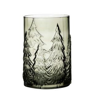 Cilinder met boompatroon groen h22 d16cm