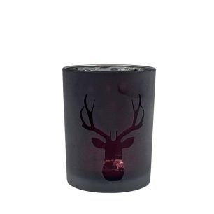 Tea Light holder burgundy deer 12,5cm