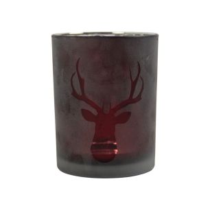 Tea Light holder burgundy deer 8cm