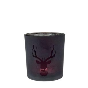 Tea Light holder burgundy deer 8cm