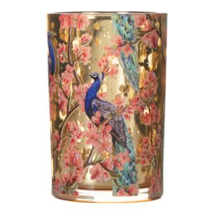 Tea Light holder blossom gold 18cm