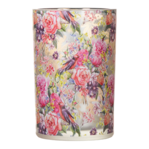 Tea Light holder allover flowers 18cm
