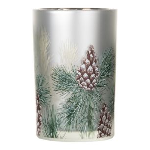 Tea Light holder pinecones green  12,5cm