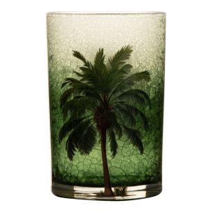Tea Light holder jungle palm green  18cm