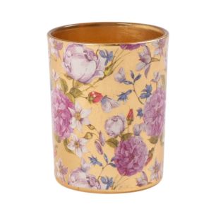 Porte-bougie hortensia doré moyen 12 cm