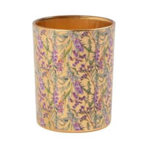 Porte-bougie chauffe-plat delphinium doré moyen 12 cm