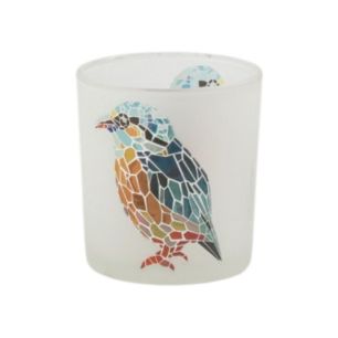 Photophore oiseau mosaïque petit format 8 cm