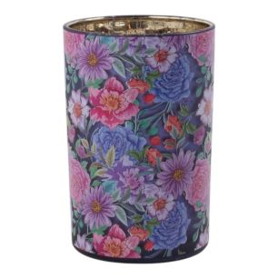 Porte-bougie nori fleurs grand 18 cm