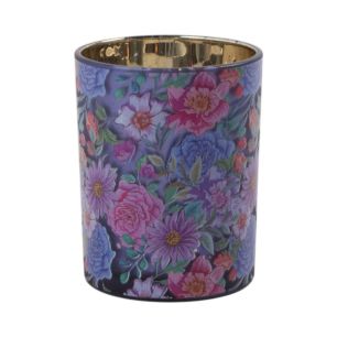 Porte-bougie nori fleurs moyen 12 cm