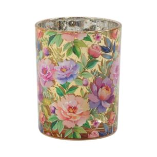 Porte-bougie roses Biba moyen 12 cm