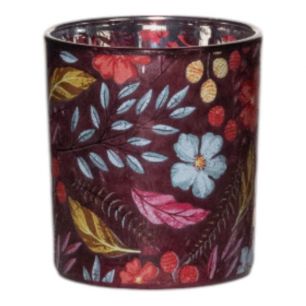 Tea Light holder sandy flowers pink large 18cm