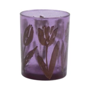 Photophore Tulipes violet moyen 12 cm