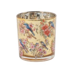 Porte-bougie oiseau en fleur petit 8 cm