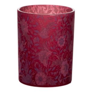 Tea Light holder velvet flowers bordeaux large 12cm
