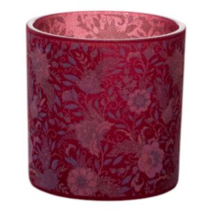 Tea Light holder velvet flowers bordeaux medium 10cm