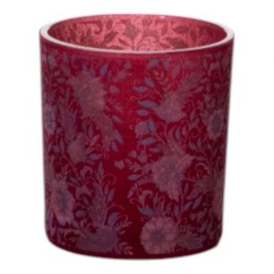 Tea Light holder velvet flowers bordeaux small 8cm