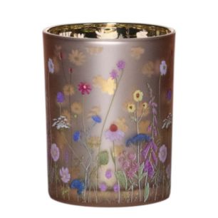 Tea Light holder wild flowers bumblebee medium 12cm