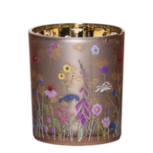 Tea Light holder wild flowers bumblebee small 8cm