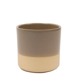 Cylinder Planter Ceramic Dip-Dye Taupe h7 d7