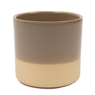 Cylinder Ceramic Dip-Dye Taupe H15 D15