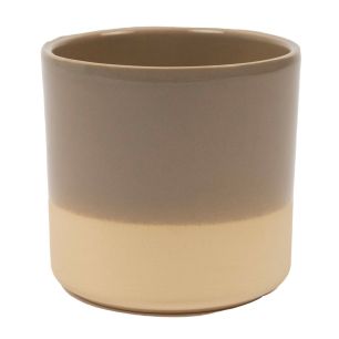 Cylinder Ceramic Dip-Dye Taupe H17 D17