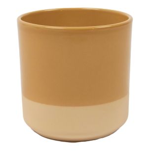 Cylinder Planter Ceramic Dip-Dye Ocre Yellow h17 d17 