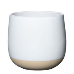 Flowerpot Ceramic Dip-Dye Joan White H13,5 D15 top D13,5