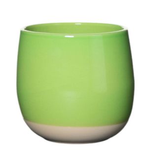 Flowerpot Ceramic Dip-Dye Joan Apple Green H13,5 D15 top D13,5