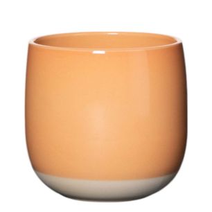 Flowerpot Ceramic Dip-Dye Joan Peach H13,5 D15 top D13,5