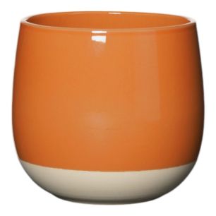 Flowerpot Ceramic Dip-Dye Joan Orange H14,5 D17 top D15